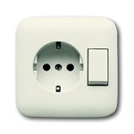 Combinatie schakelaar/wandcontactdoos ABB Busch-Jaeger 4310/6 EUJ-212-500 Combinatie schakelaar/wandcontactdoos ABB Busch-Jaeger 4310/6 EUJ-212-500